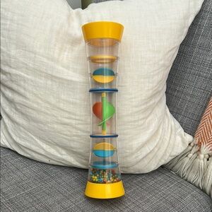 Edushape Rainmaker Rain Stick Baby Rattle Toy Bead Drop Motion Made in israel